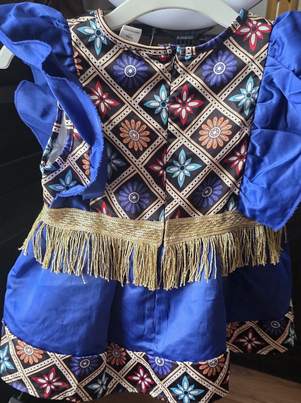 Blue Floral Fringe Kids Costume Blossa 7y